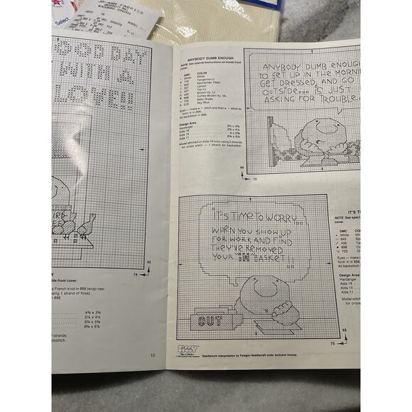 Vintage Lot 1980s Ziggy Designs Counted Cross Stitch Book, Fabric USA Made - Picture 8 of 8